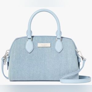Kate Spade Madison Studded Light Blue Denim Small Dolly Duffle Bag NWT